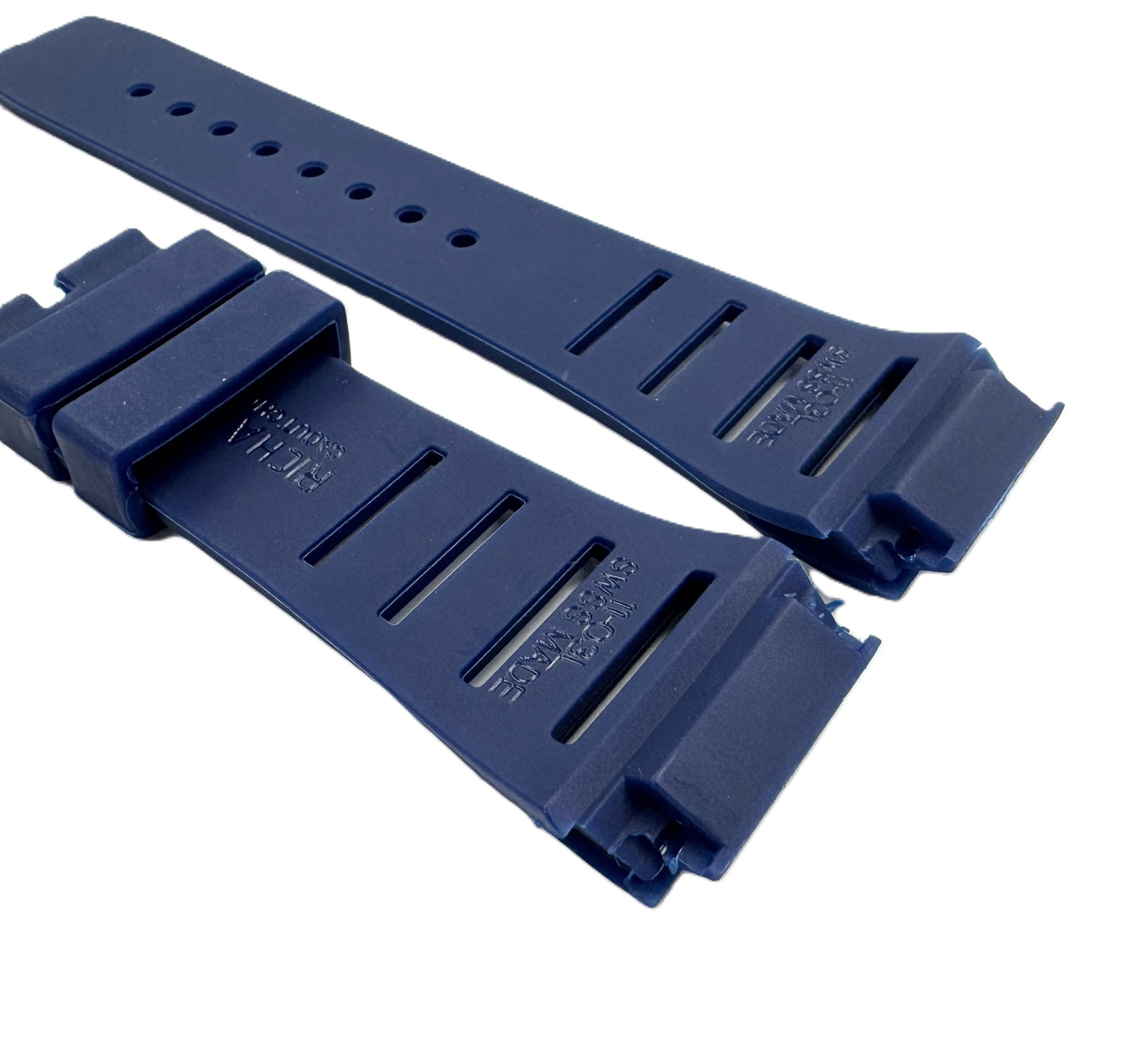 20mm Blue Premium Rubber Watch Band for Richard Mille 11-03L, Pin-Type Strap
