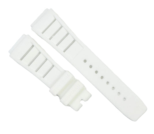 20mm White Premium Rubber Watch Band for Richard Mille 11-03L, Pin-Type Strap