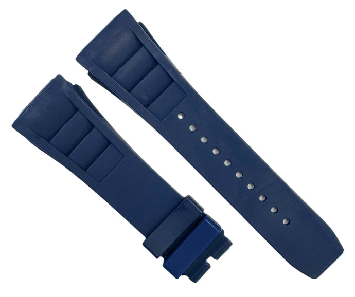 20mm Blue Color Rubber Watch Band for Richard Mille 11L, Screw-Type Strap