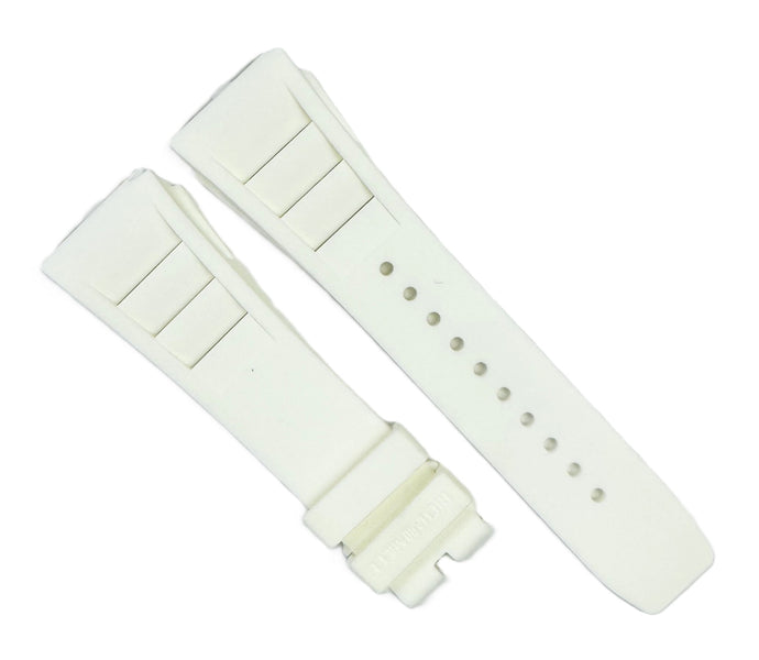 20mm White Color Rubber Watch Band for Richard Mille 11L, Screw-Type Strap