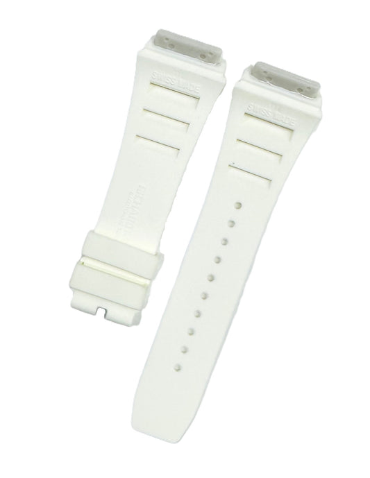 20mm White Color Rubber Watch Band for Richard Mille 11L, Screw-Type Strap