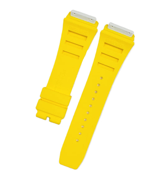 20mm Yellow Color Rubber Watch Band for Richard Mille 11L, Screw-Type Strap