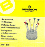 BERGEON 30081-S09 TURNING STAND WITH 9 SCREWDRIVER SWISS MADE, WATCHMAKER TOOL