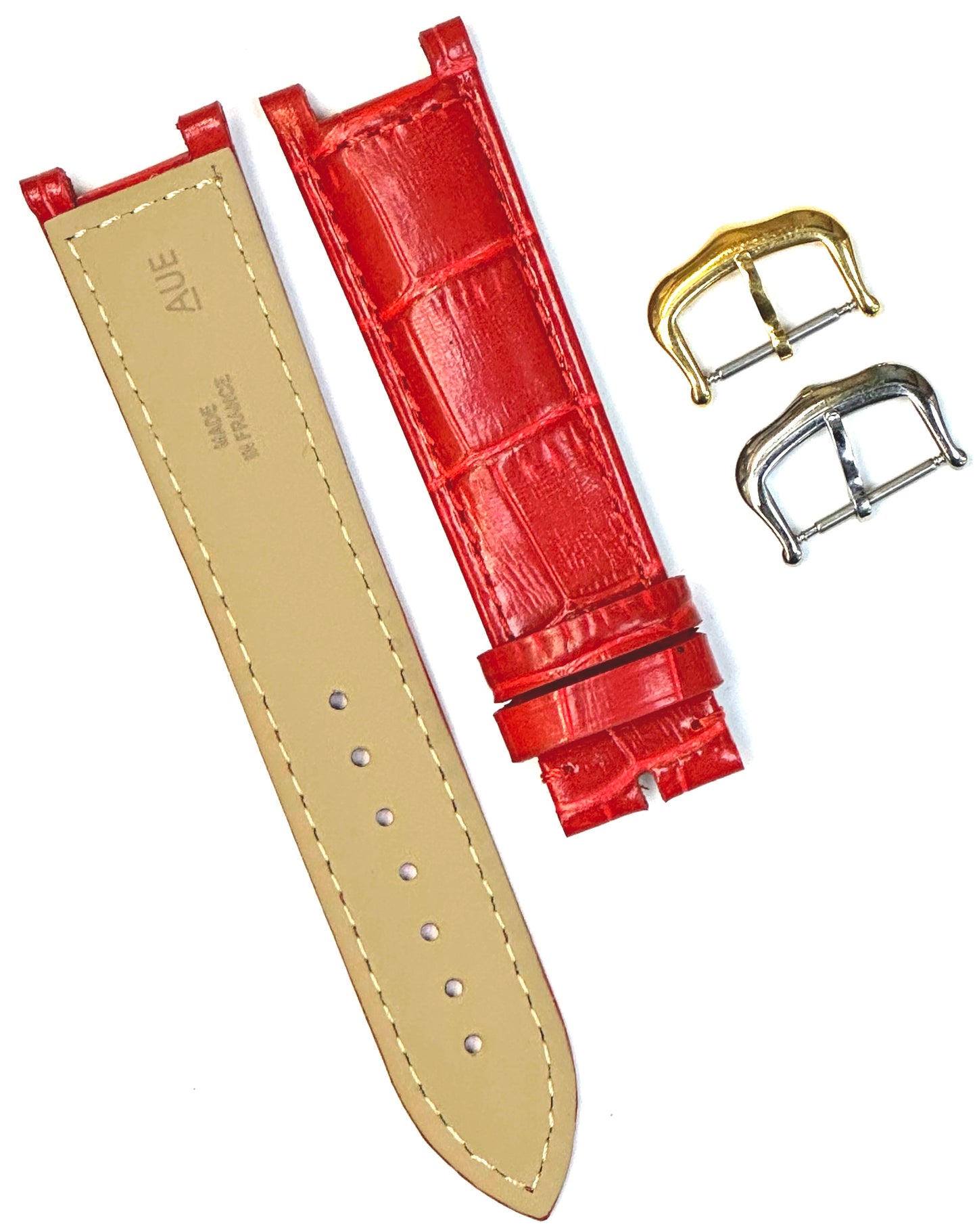 Watch Band For Cartier PASHA Alligator Grain Size 20,18,16mm Red Color