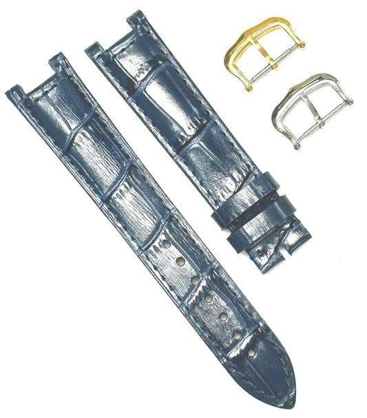 Watch Band For Cartier PASHA Alligator Grain Size 20,18,16mm D.Blue Color - Universal Jewelers & Watch Tools Inc.