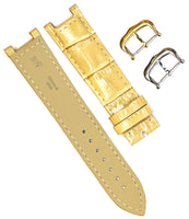 Watch Band For Cartier PASHA Alligator Grain Size 20,18,16mm Beige Color