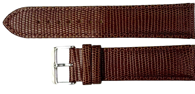 Load image into Gallery viewer, Best Quality WATCH BAND BROWN GENUINE LEATHER LIZARD GRAIN 22MM XL
