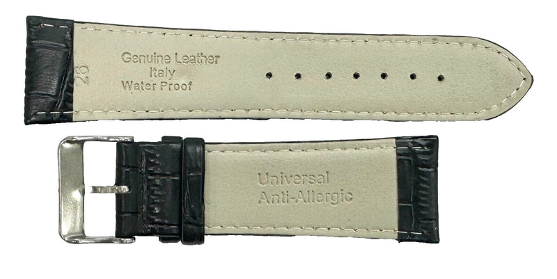 Load image into Gallery viewer, Watch Band Genuine Leather Black Alligator Grain Stitched 26mm (A1 Quality)
