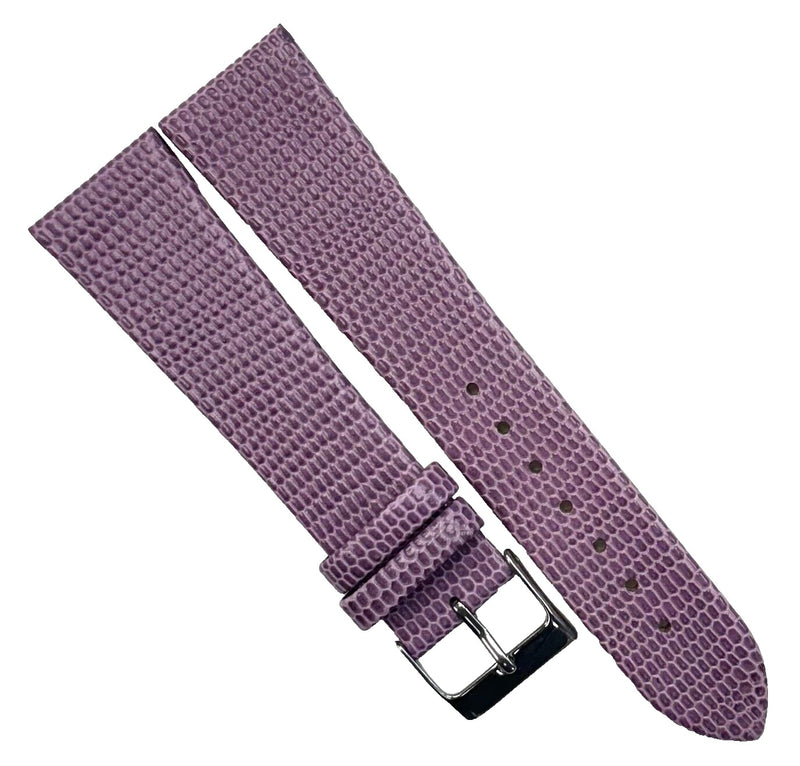 Load image into Gallery viewer, Watch Band Genuine Leather Purple Lizard Grain Flat 24x18 mm Excellent Quality
