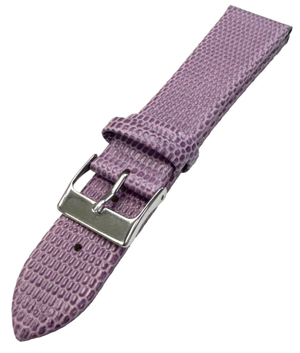 Watch Band Genuine Leather Purple Lizard Grain Flat 24x18 mm Excellent Quality