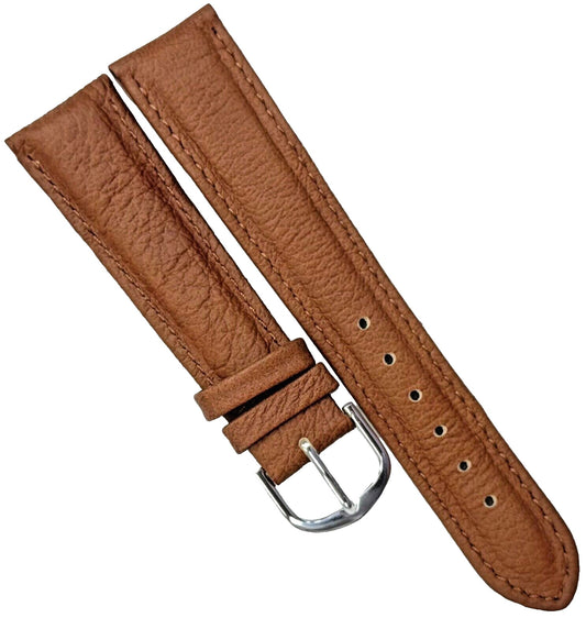 20MM Brown (TAN) Genuine Leather Grain Watch Band - Universal Jewelers & Watch Tools Inc.