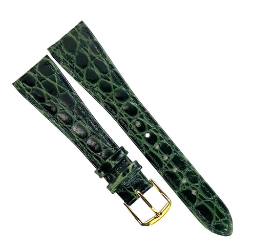 Watch Band Genuine Leather 20mm Green Croco Grain Padded ( A1 Quality) - Universal Jewelers & Watch Tools Inc.