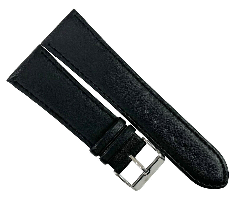 Load image into Gallery viewer, 26 MM Genuine Leather Plain Black Watch Band
