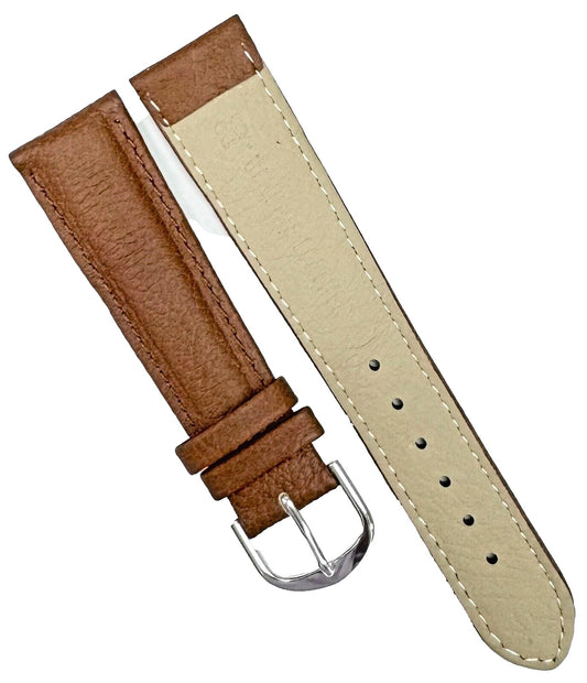20MM Brown (TAN) Genuine Leather Grain Watch Band - Universal Jewelers & Watch Tools Inc.