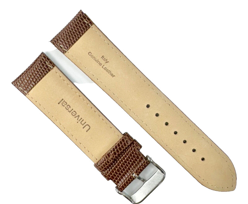 Load image into Gallery viewer, Best Quality WATCH BAND BROWN GENUINE LEATHER LIZARD GRAIN 22MM XL
