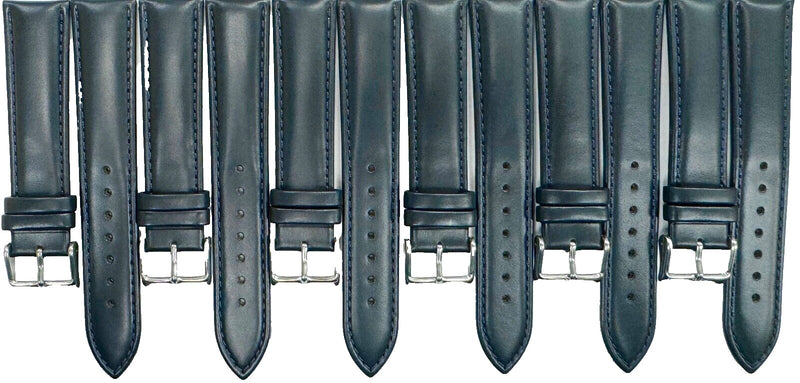 Load image into Gallery viewer, 20MM, LOT OF 6 UNIVERSAL WATCH BANDS DARK DEEP BLUE GENUINE LEATHER PADDED
