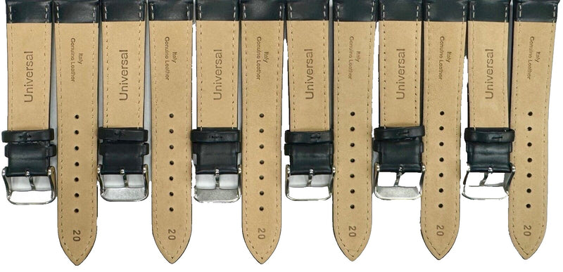 Load image into Gallery viewer, 20MM, LOT OF 6 UNIVERSAL WATCH BANDS DARK DEEP BLUE GENUINE LEATHER PADDED
