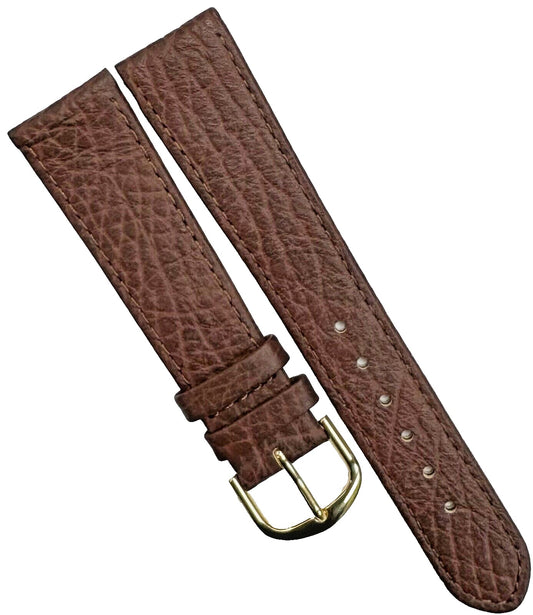 Watch Band Brown Genuine Leather Flat Stitched 20mm - Universal Jewelers & Watch Tools Inc.