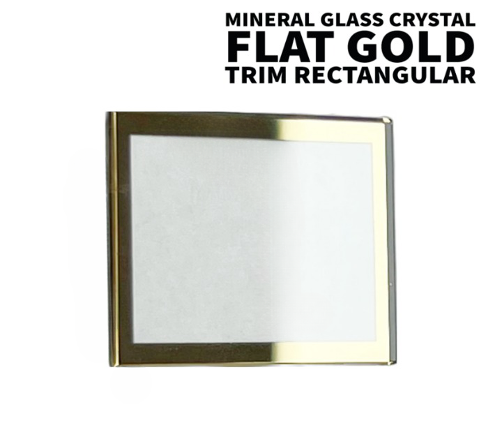 Load image into Gallery viewer, Flat Mineral Glass Crystal with Gold Trim 2mm Blanks in Rectangular Shape Diameter(23.5mm✘26.2mm)
