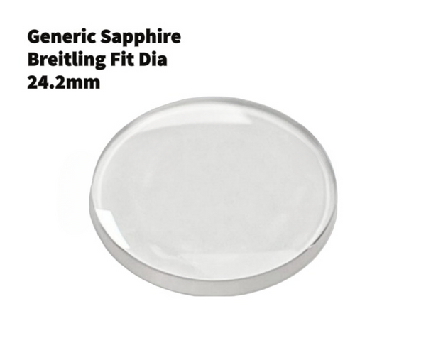 Generic Sapphire to Fit BREITLING Flat Round Shape (24.2×2.78)mm→(Diameter×Edge Thick)