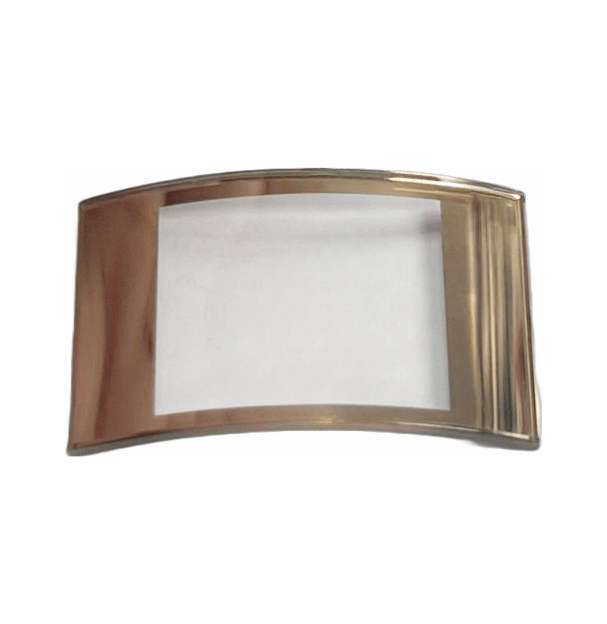 Sapphire Crystals to Fit Rado Double Domed Rectangular Shape Golden Border (22.1×15.4×1.7×0.87)mm→(Width×Height×Dome Height×Edge Thick)