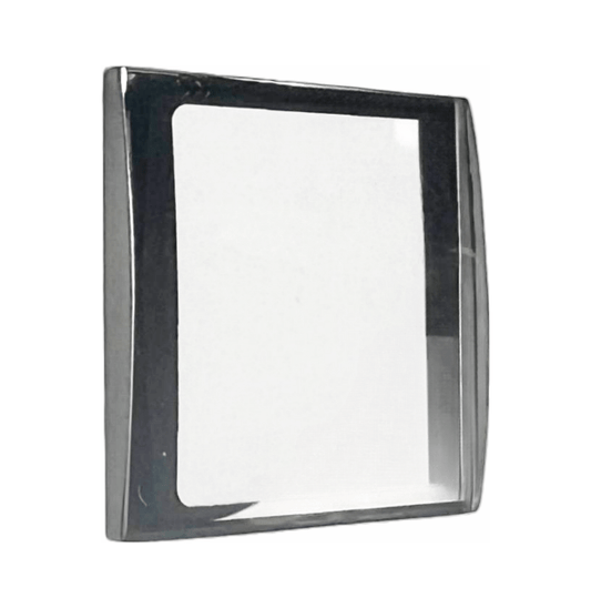 Sapphire Crystals to Fit Rado Single Domed Rectangular Shape Silver Border (27.7×26.2×2.5×1.6)mm→(Width×Height×Dome Thickness×Edge Thick) - Universal Jewelers & Watch Tools Inc.
