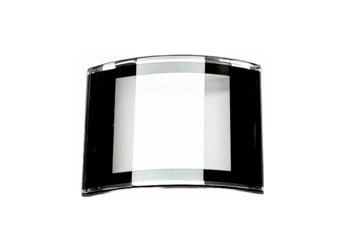 Sapphire Crystals to Fit Rado Double Domed Rectangular Shape Sharp Edges Black Trim with Silver lines (30.0×23.4×3.5×1.2)mm→(Width×Height×Dome Height×Edge Thick) Fit Model 153.0789.3