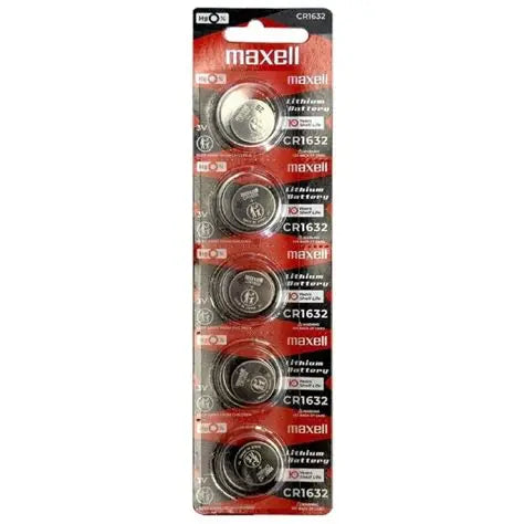 Maxell Watch Cell Batteries CR1632 New Sealed (Pack of 5)