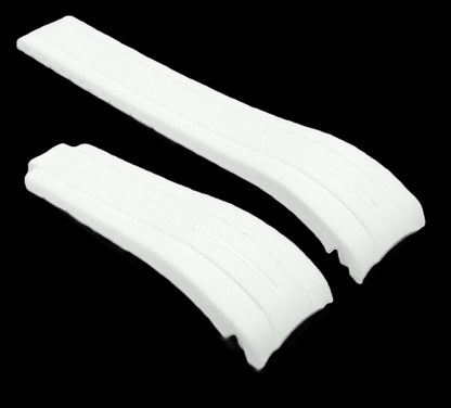 20mm Curved-End Vulcanized Rubber Watch Band for ROLEX Watches, White Color