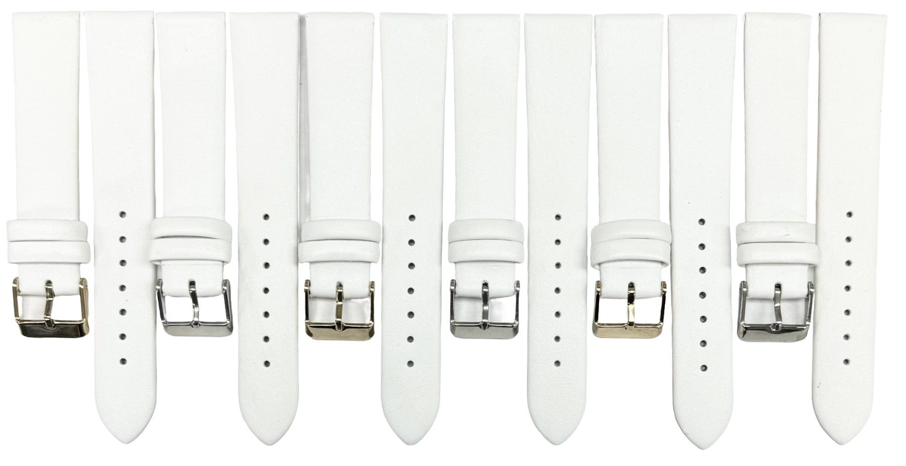 12 to 26mm Italian Genuine Leather Plain Classic White Watch Band with No Stitching - Universal Jewelers & Watch Tools Inc.