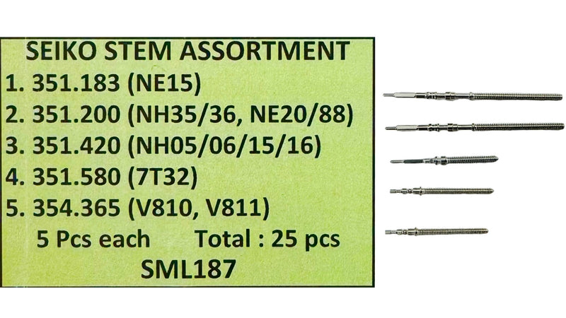 Load image into Gallery viewer, 25 Pcs SEIKO Stem Assortment, Watchmaker Essential Tool
