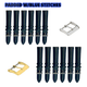 12PCS Black Leather Watch Band Sizes 8MM - 24MM Padded w/BLUE Stitches - Universal Jewelers & Watch Tools Inc.