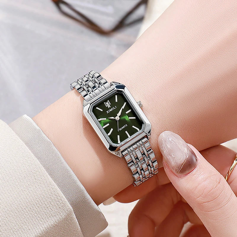 Load image into Gallery viewer, 2024 Hot Brand Stainless Steel Strap Watch Women Luxury Gift Quartz Wristwatch Student Fashion Simple Square Quartz Watches
