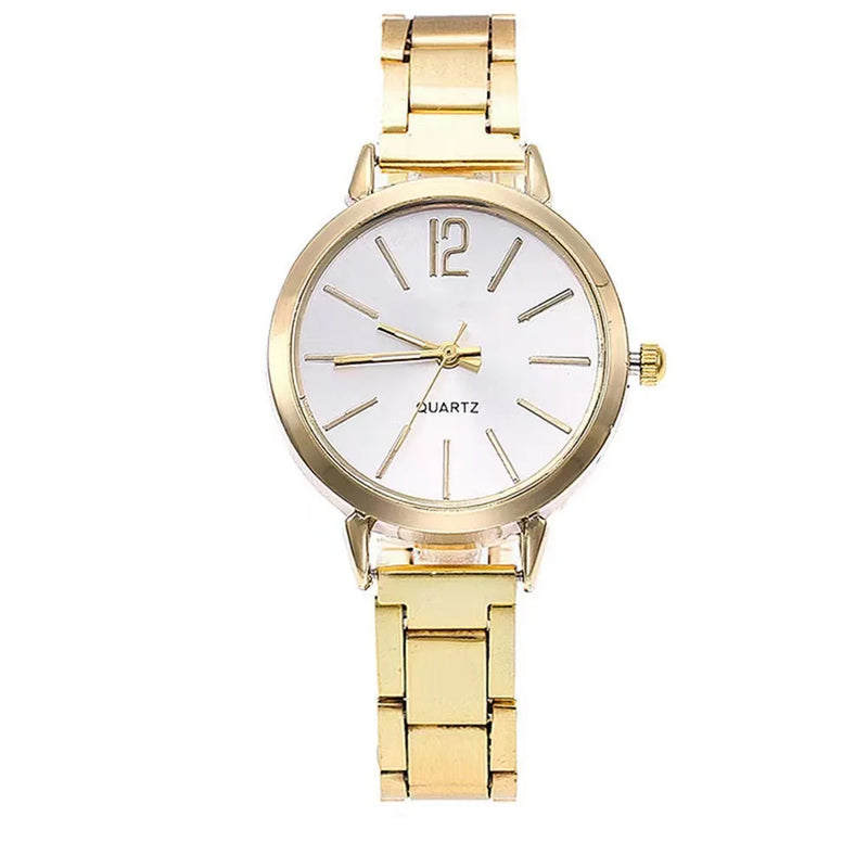 Load image into Gallery viewer, Luxury Watch for Women Simple Round Dial Stainless Fashion Gold Bracelet Quartz Wristwatch Students Ladies Watches
