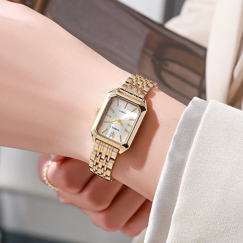 Load image into Gallery viewer, 2024 Hot Brand Stainless Steel Strap Watch Women Luxury Gift Quartz Wristwatch Student Fashion Simple Square Quartz Watches
