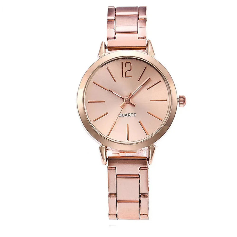 Load image into Gallery viewer, Luxury Watch for Women Simple Round Dial Stainless Fashion Gold Bracelet Quartz Wristwatch Students Ladies Watches
