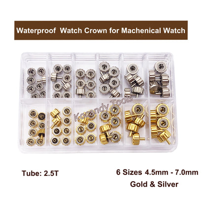 Watch Parts Stainless Steel Watch Crown Tubes Pipes Mixed Sizes for Waterproof Crown As Watchmakers Repair Tool