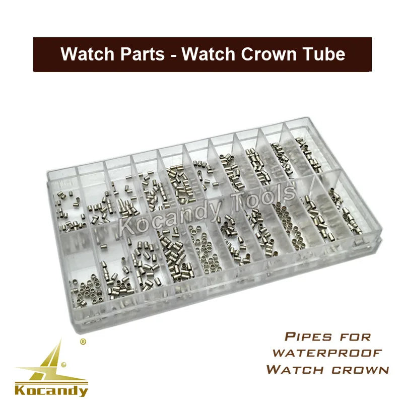 Watch Parts Stainless Steel Watch Crown Tubes Pipes Mixed Sizes for Waterproof Crown As Watchmakers Repair Tool