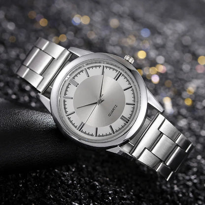 Simple Vintage Men Business Quartz Watches Stainless Steel Round Dial Casual  Male Wristwatch 2024 Modern Classic Horloges