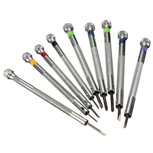 Stainless Steel Precision Screwdriver Set Watch Repair Tool Kit for Watchmaker 9pcs Watch Glasses Flat Blade Assort Slotted Tool