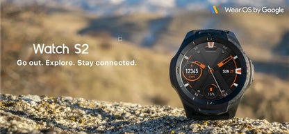 TicSmartwatch S2 Wear OS by Google Smartwatch Built-in GPS 24-Hour Heart Rate Monitor forMen 5ATM IP68 Waterproof forIOS&Android