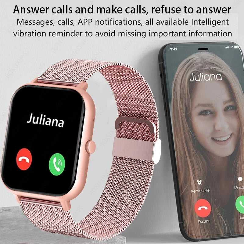 Load image into Gallery viewer, Xiaomi Call Smart Watch Women Custom Dial Smartwatch For Android IOS Waterproof Bluetooth Music Watches Full Touch Clock
