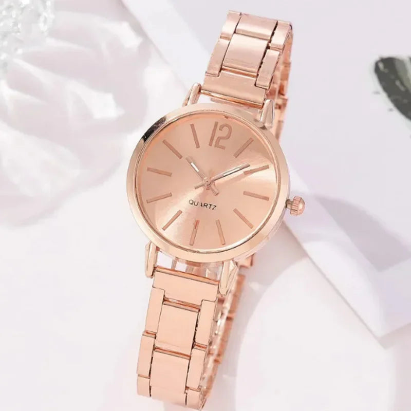 Load image into Gallery viewer, Luxury Watch for Women Simple Round Dial Stainless Fashion Gold Bracelet Quartz Wristwatch Students Ladies Watches
