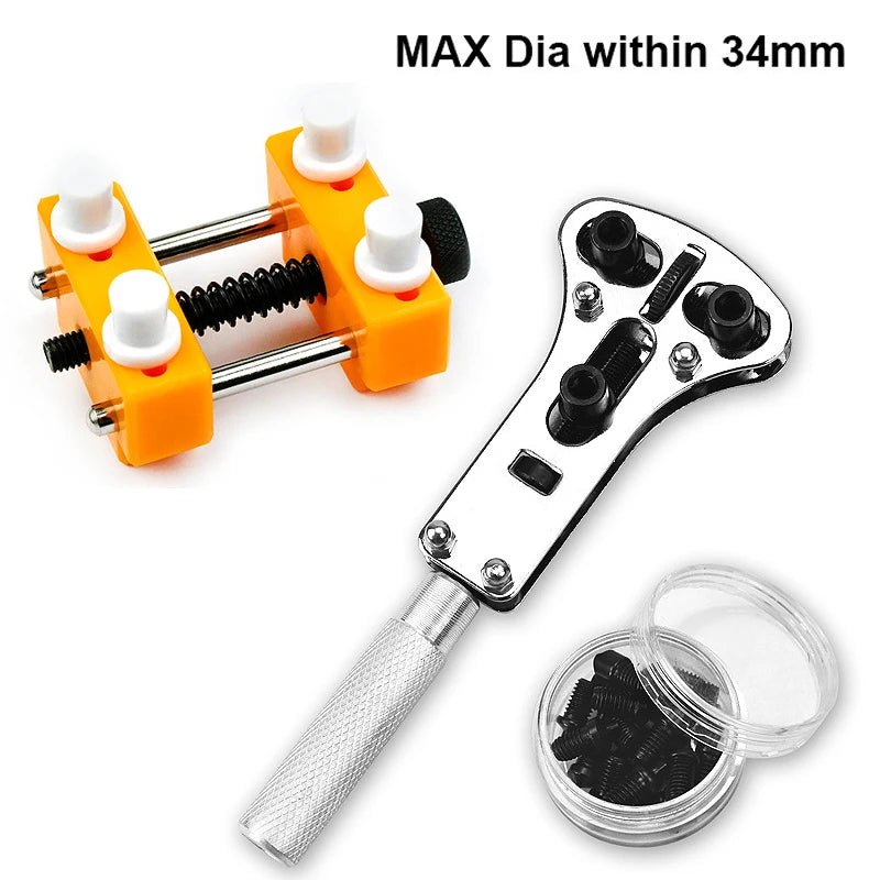 20pcs Watch Repair Tools Opener Steel 4 Type Paws Adjustable Watch Back Cover Opener Backcase open Tool With Movement Holder - Universal Jewelers & Watch Tools Inc.
