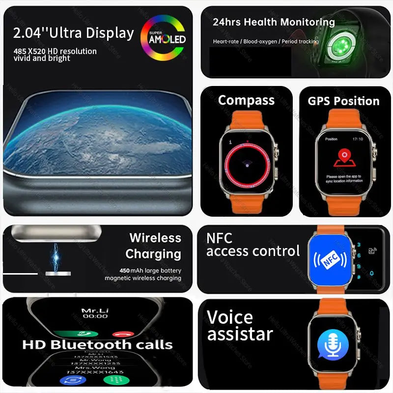 Load image into Gallery viewer, 2024 New Genuine Hello Watch 3 Plus Smartwatch 49mm AMOLED 4G ROM NFC Compass Clock Bluetooth Call Sports Smart Watch Men Women
