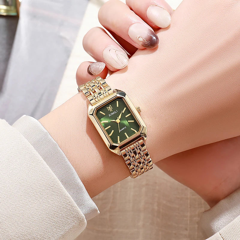 Load image into Gallery viewer, 2024 Hot Brand Stainless Steel Strap Watch Women Luxury Gift Quartz Wristwatch Student Fashion Simple Square Quartz Watches
