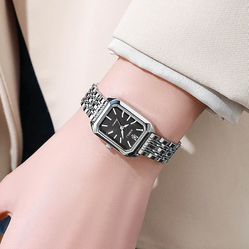 Load image into Gallery viewer, 2024 Hot Brand Stainless Steel Strap Watch Women Luxury Gift Quartz Wristwatch Student Fashion Simple Square Quartz Watches
