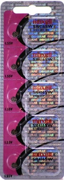 Maxell Japan - SR416SW Watch Batteries Single Pack of 5 Batteries - Universal Jewelers & Watch Tools Inc.