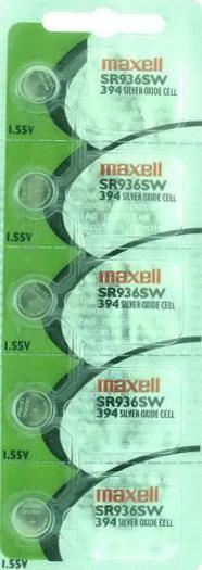 Maxell Watch Batteries SR936W/394 Silver Oxide New Sealed (Pack of 5Pcs.)