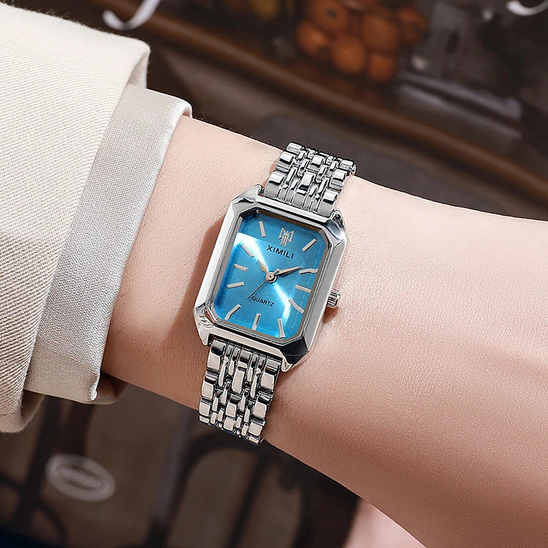 Load image into Gallery viewer, 2024 Hot Brand Stainless Steel Strap Watch Women Luxury Gift Quartz Wristwatch Student Fashion Simple Square Quartz Watches
